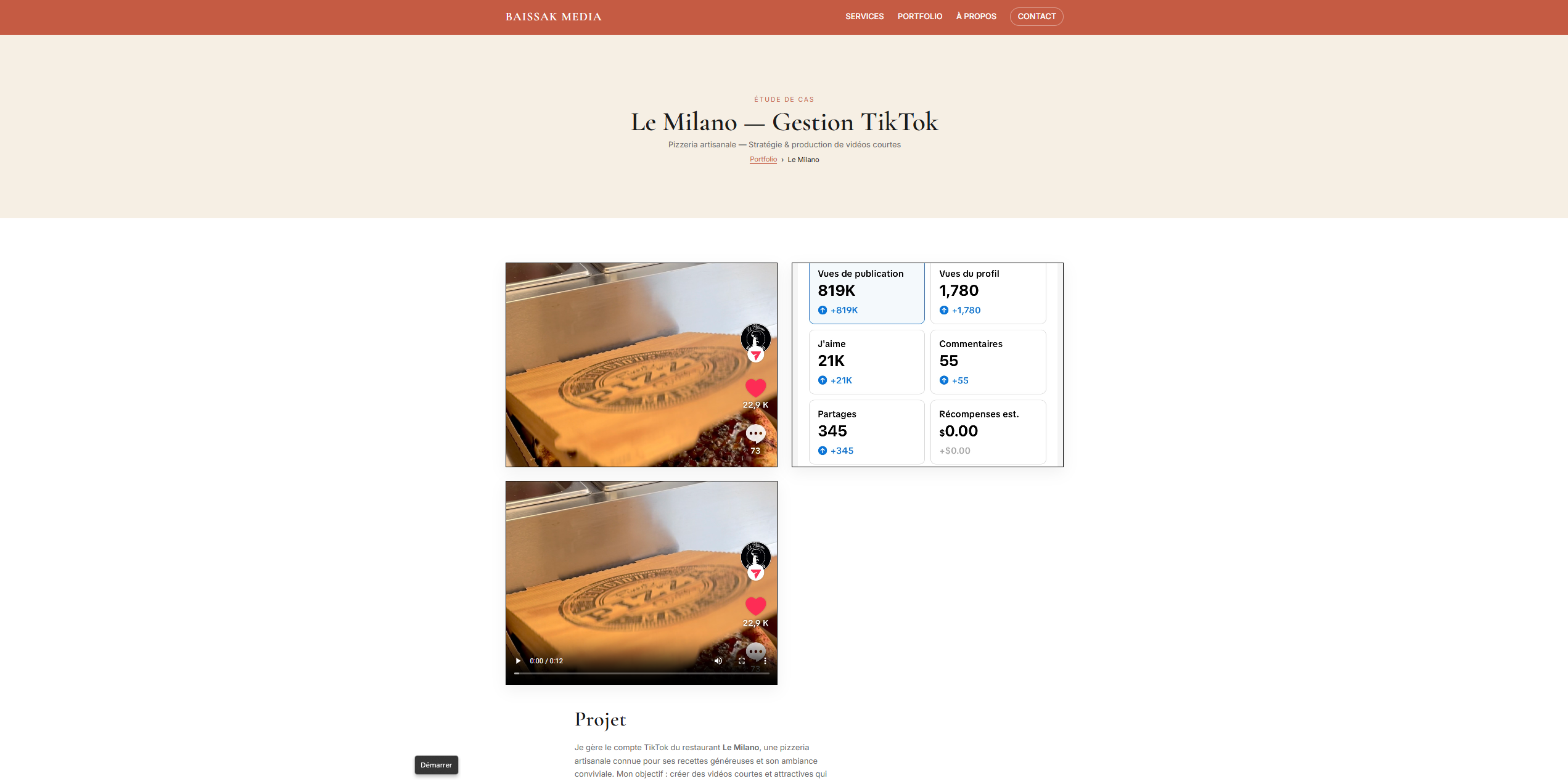 Page Détail Projets Baissak Media