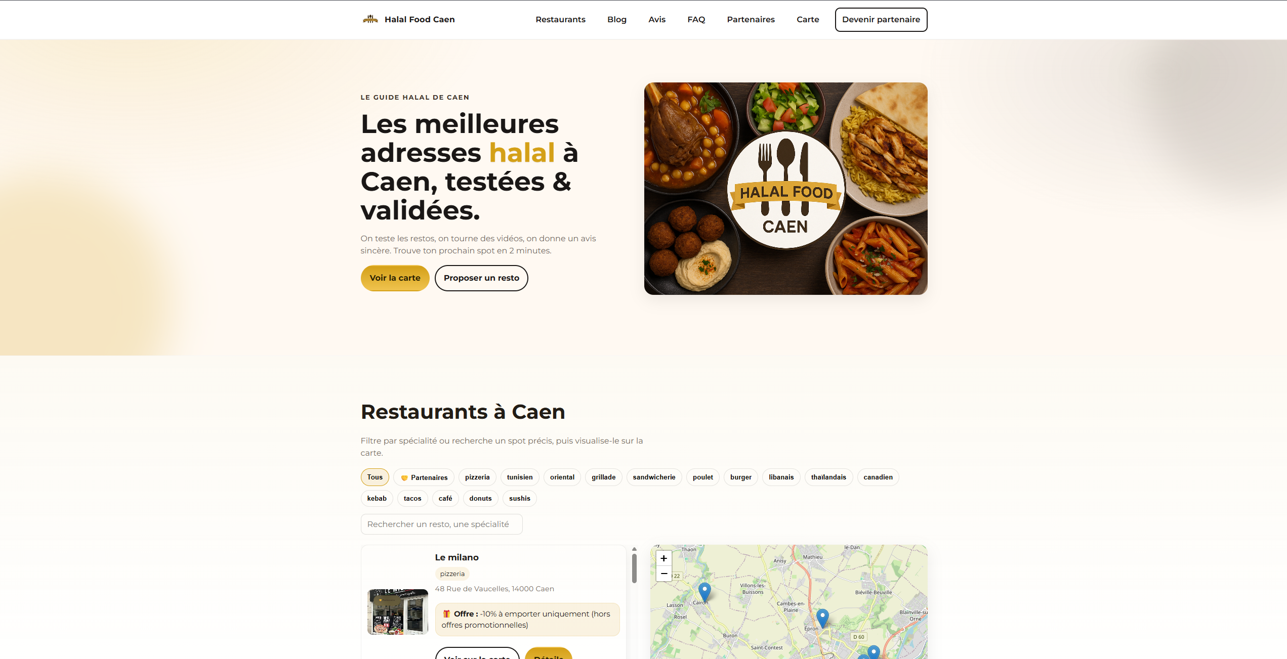 Page d'accueil Halal Food Caen