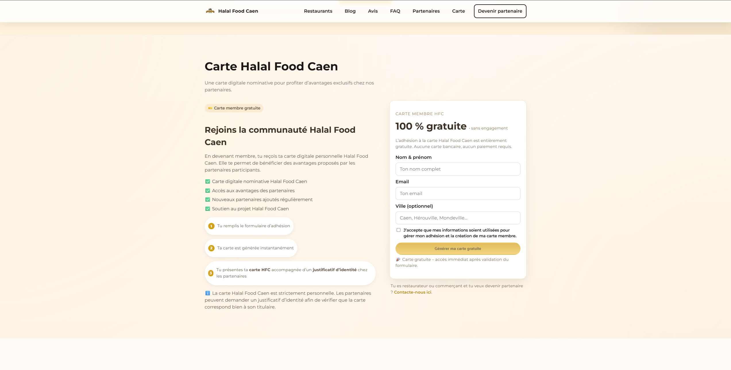 Carte fidélité Halal Food Caen