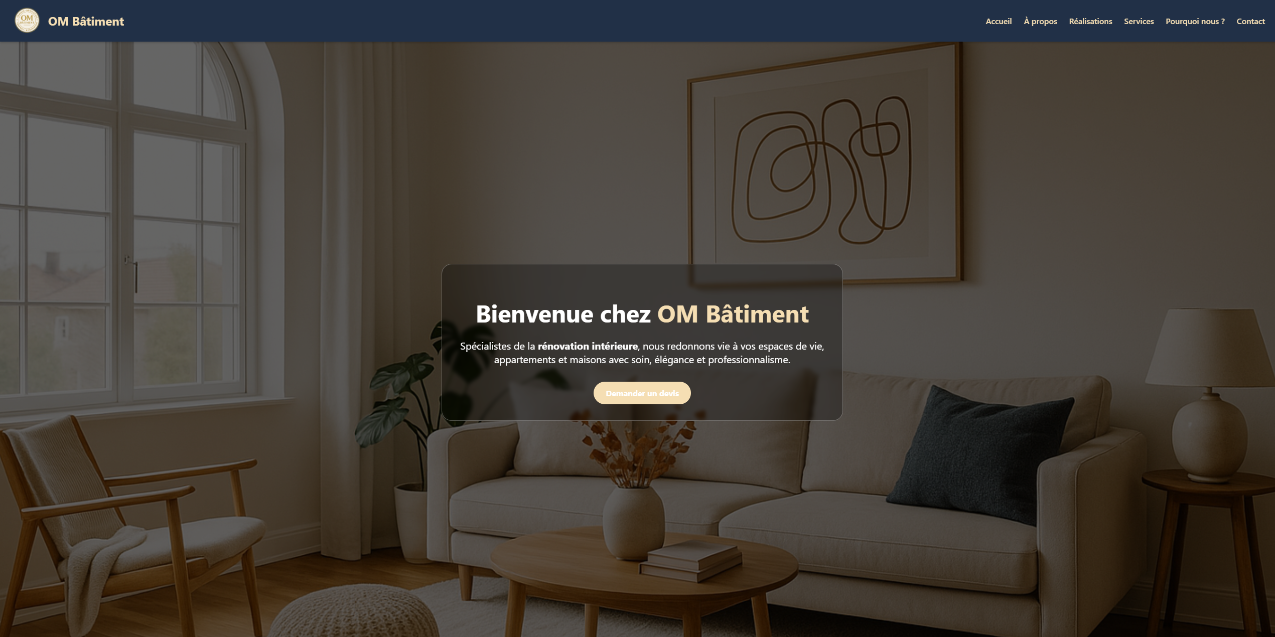 Accueil du site OM Bâtiment