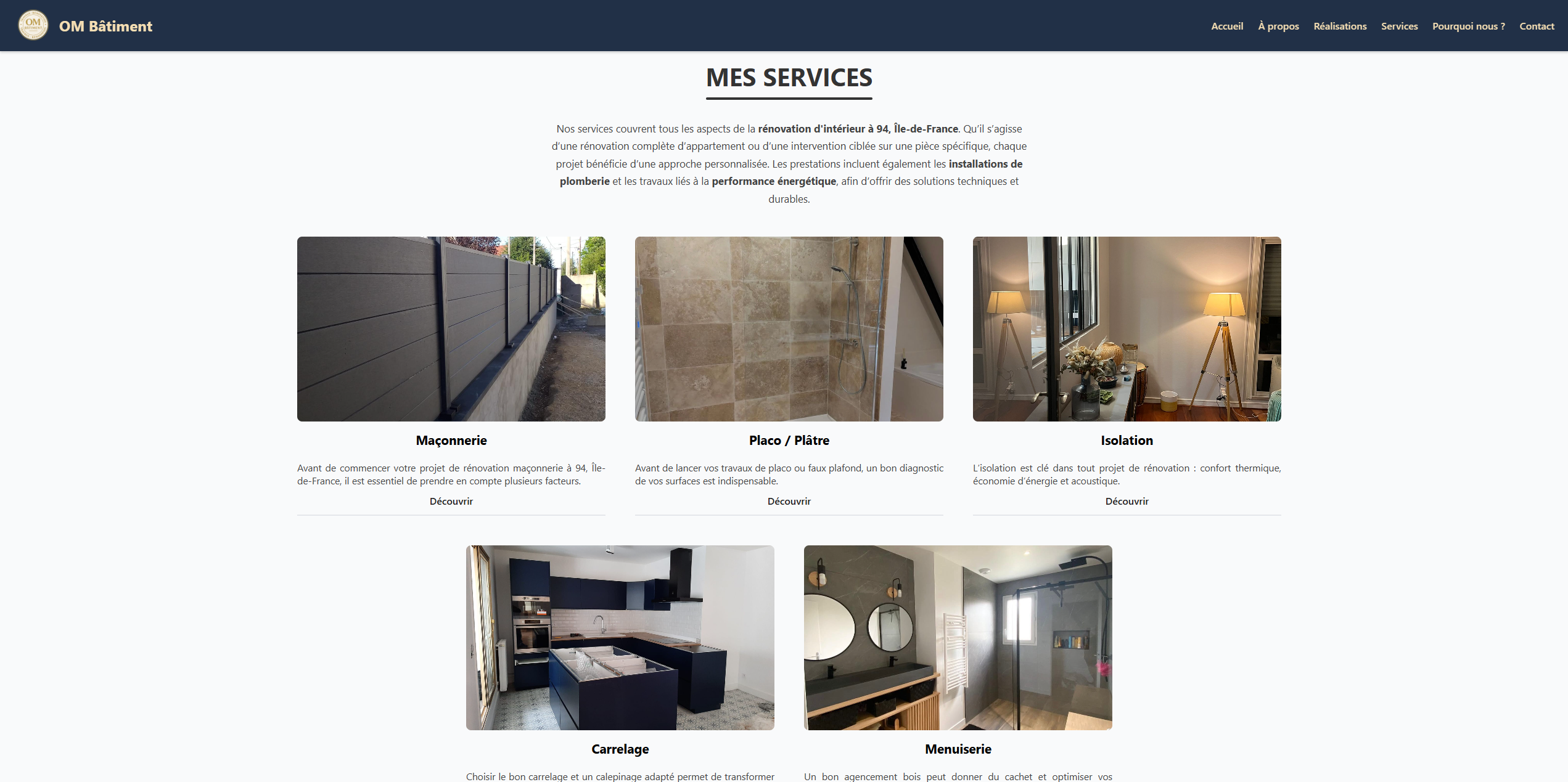 Page Services OM Bâtiment